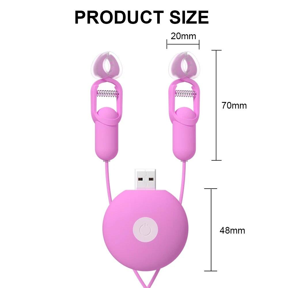 10 Speed Vibrating Nipple Clamp Vibrator for Women Breast Massage Fetish To Breast Labia Clip Stimulation Massager Bdsm Bondage