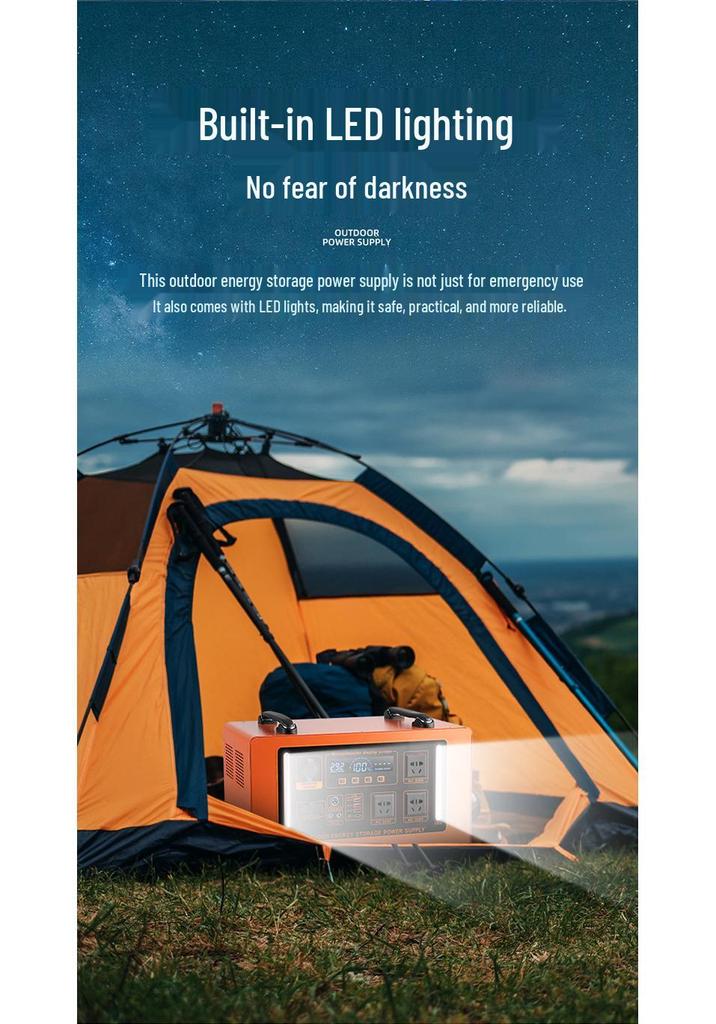 300W Portable Outdoor Power Bank - Large Capacity Emergency Energy Storage for Camping, 220V