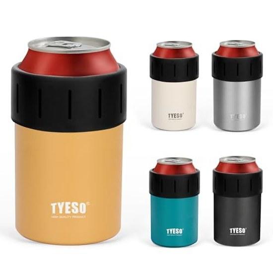 TYESO tumbler can holder cold retention pet bottle thermal insulation 350ml non-slip vacuum (yellow 350ml)