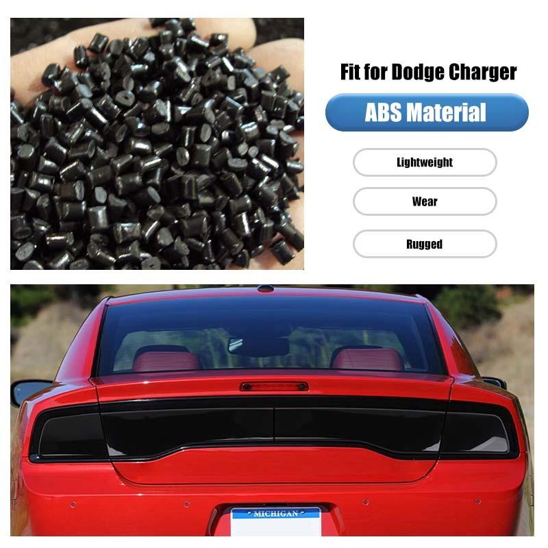 Taillights Covers Rear Lamp Housing ABS Tail Light Decoration For Dodge Charger 2011-2014 Exterior Accessoriess (Smoked Black)