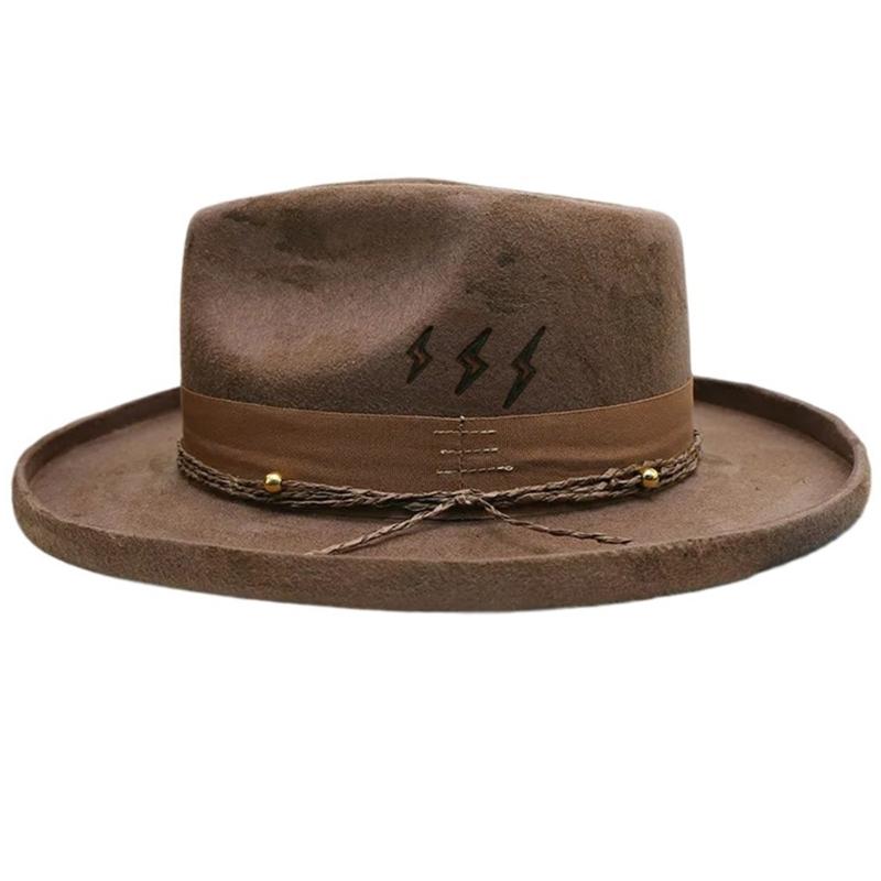 Costume Hat Wool  Hat Musical Festival Hat Adult Winter Autumn Party Hat Unisex Headwear Stage Show Bowler Hat