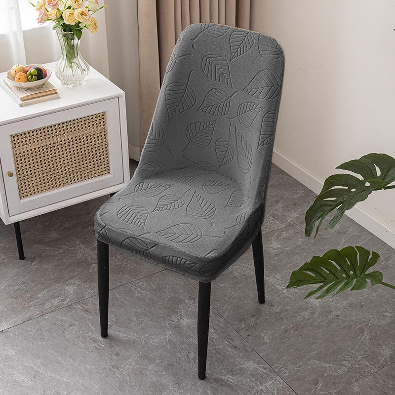 

3D carved chair cover curved dining table stool cover elastic household universal leather dining chair cover anti cat scratch 2PC темно-сірий