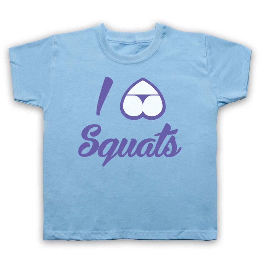 GYM WEAR FITNESS I LOVE SQUATS WORKOUT EXERCISE KIDS CHILDS T-shirt