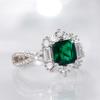 Huitan Temperament Green Cubic Zirconia Women's Wedding Bands Rings Brilliant Bridal Marriage Rings for Party Fashion