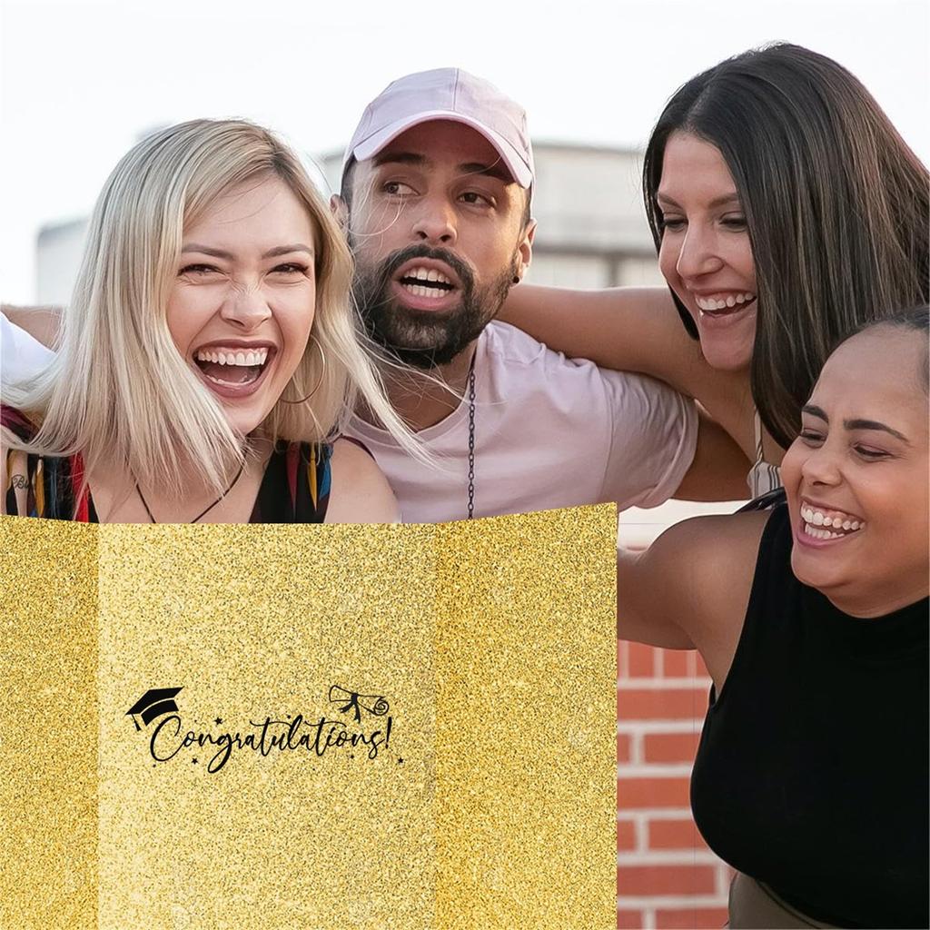 Hot Gold Themed Party College Graduation Card