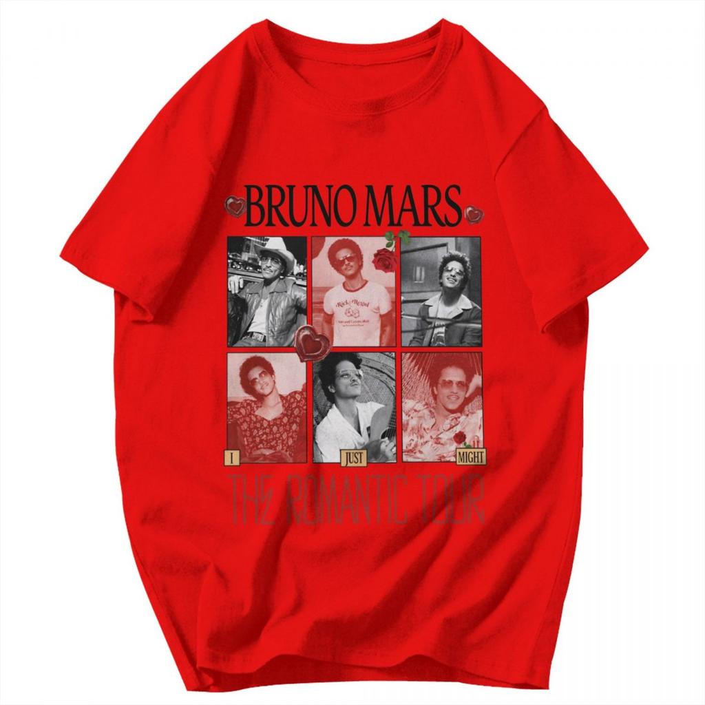T-shirt da uomo 2026 The Romantic Tour Cantante americano Bruno Mars Fantastici Regali Grafiche Y2K Magliette Unisex T-shirt