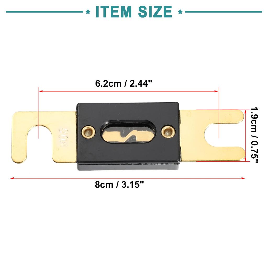 ACROPIX 80A Gullbelagt ANL-sikring - 9-pakning