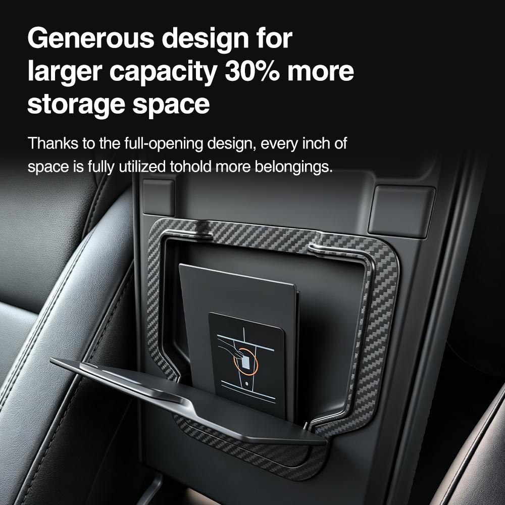 Heenvn For Tesla Model Y Juniper Model 3 Highland Model YL 2026 2025 ABS Storage Box Center Armrest Hidden Box Cup Mat Organizer