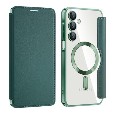 Flip Magnetic Leather Case For Samsung Galaxy A56 A55 A36 A35 A26 A15 A16 A05 A06 Wireless Charging Transparent Card Cover Funda