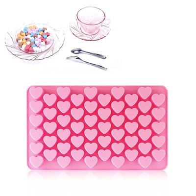 1 Stück Backwerkzeuge 55 Löcher 1,5 Mini-Herz-Silikon-Kuchenform Schokolade Fondant Gelee Keks Muffin