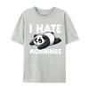I Hate Mornings Bear Not A Morning Bear Funny Panda Tops Shirts Printed T Shirt Rife Printing Cotton Unisex Tshirts Printing