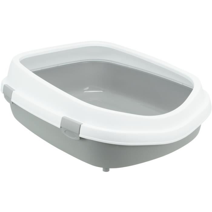 Litter Box - TRIXIE - Primo XXL - With Edges - 56 X 25 X 71 Cm - Gray / White