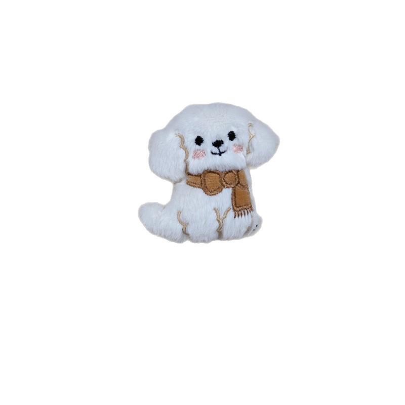 Adorable Dog Scarf Plush Keychain - Backpack Accessory, Doll Figure, Brooch