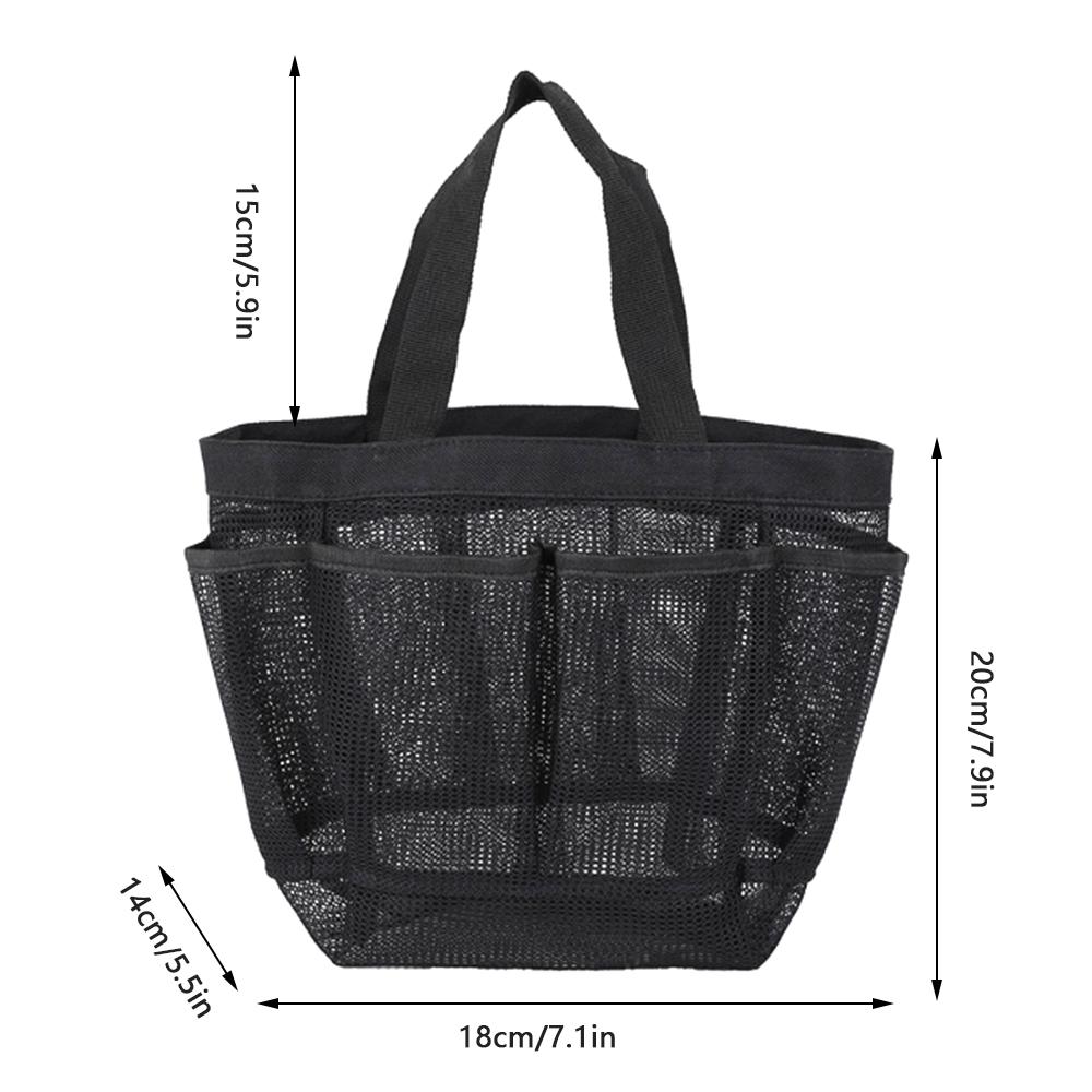 Portable Mesh Shower Caddy Tote Beach Bag Toiletry Bag Organizer Storage Swimming Wash Bag Quick Dry Tote for Bathroom Camping