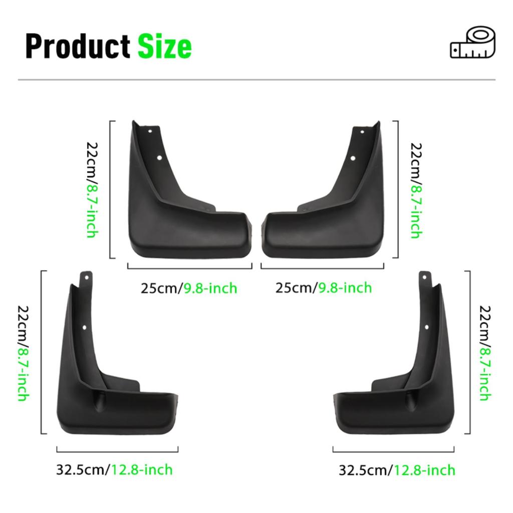 4PCS Car Mud Flaps Splash Guards Mudguards Car Mud Flaps Compatible with Chery Tiggo 4 2017 2018 2019