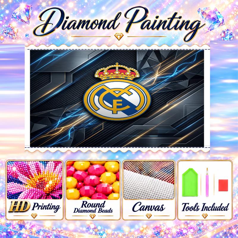 Real Madrid Diamond Painting Kit 5D Full Drill DIY Diamond Mosaic Wall Art Home Decor