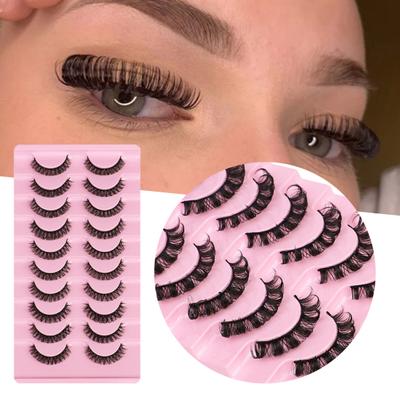 10 Pairs Trendy 3D Effect Long Usage Term Exaggerated False Eyelashes Natural Messy Fake Eyelashes Makeup Tool for Beauty