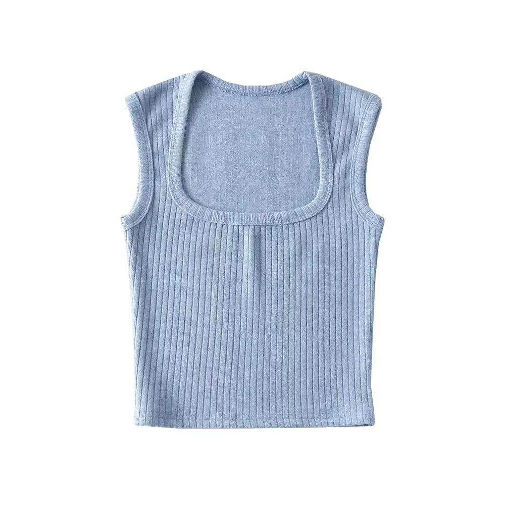 2023 Summer Square Neck Bodycon Cashmere-Texture Women's Slimming Vest