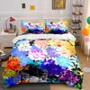 "Colorful Floral Pattern Home Decor" Bedding Set with 1 Duvet Cover 2 Pillowcases Single Double King Queen, Gift