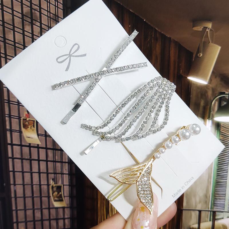 Kristall für Frauen Koreanische Neue Haarnadeln Mädchen Geometrische Perlen Haarspangen Mode Haarklammer Seitenclip Haaraccessoires