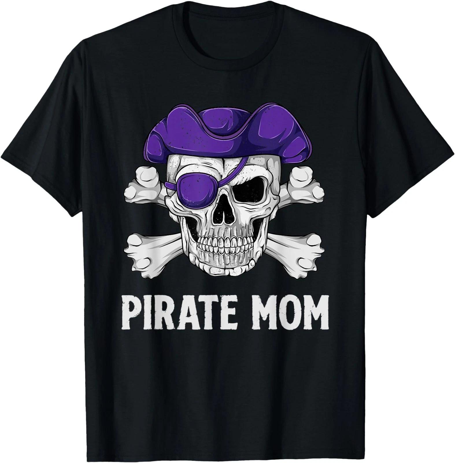 Pirate Mom Jolly Roger Crossbones Skull Costume T-Shirt 2XL