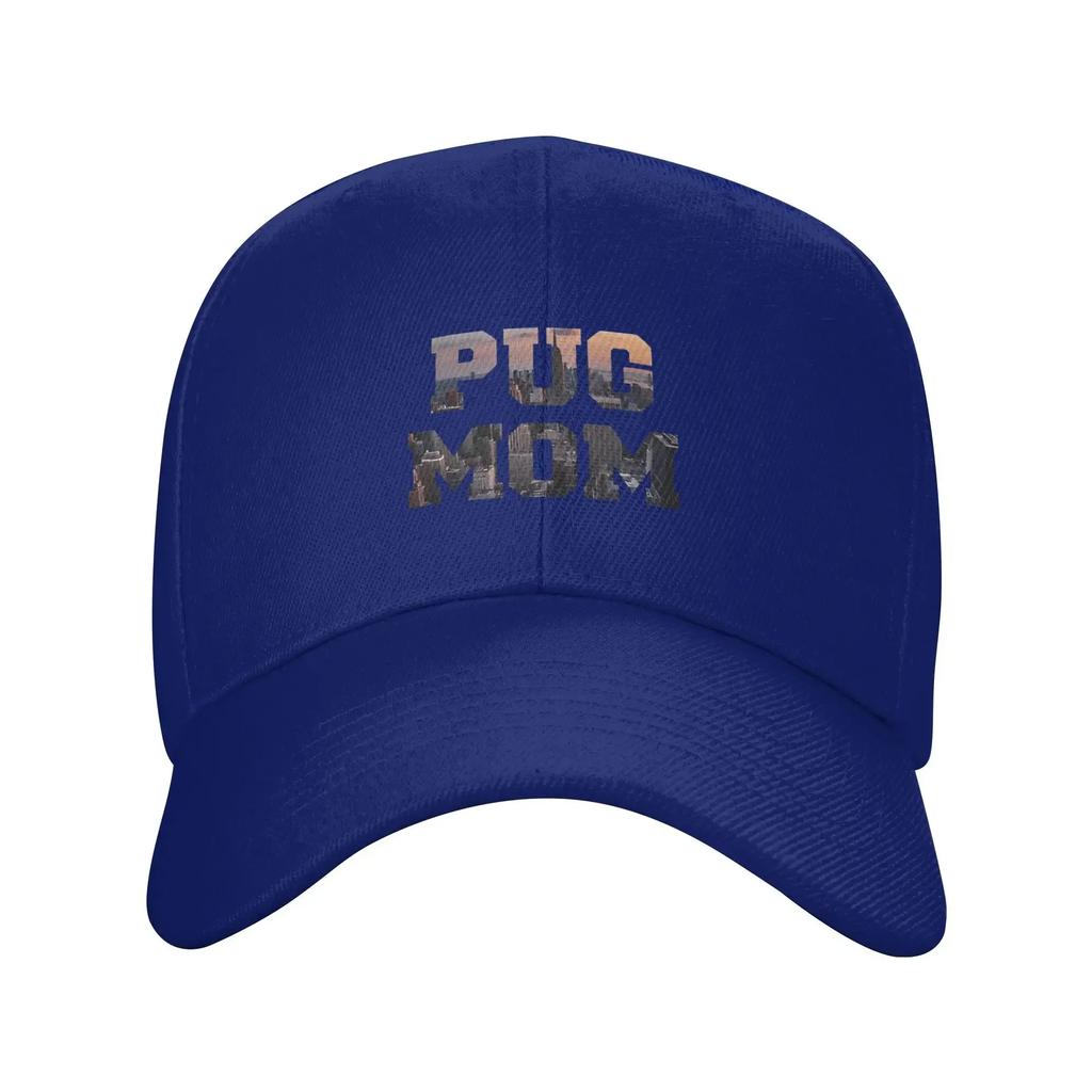 Pug Mom City Design Sun Baseball Cap Summer y2k Funny Trucker Hat For Unisex-Teens Kpop Rock Hats