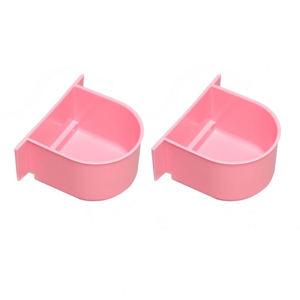 2Pcs Bird Cage Food Boxes Trough Parrot Feeder Hanging Plastic Feeding Cup Cage Food Water Bowl Bird Feeder Pet Accessories