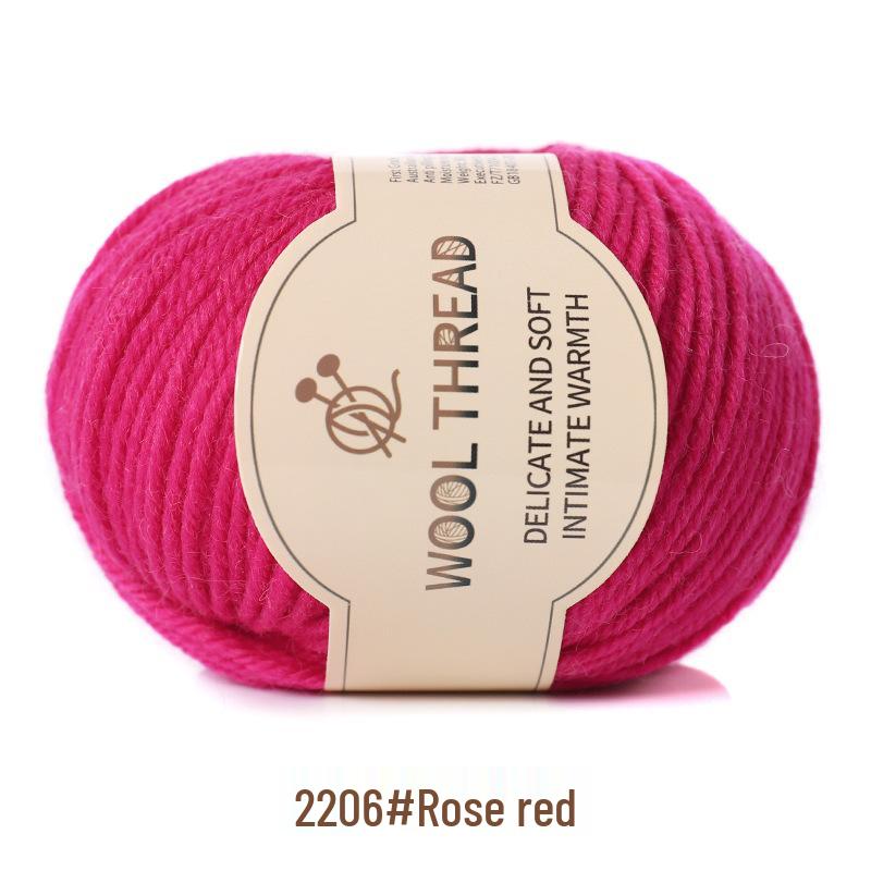 Medium-Thick Cashmere Wool Yarn for Hand-Knitted Baby and Child Scarves and Sweaters, with Knitting Needles.