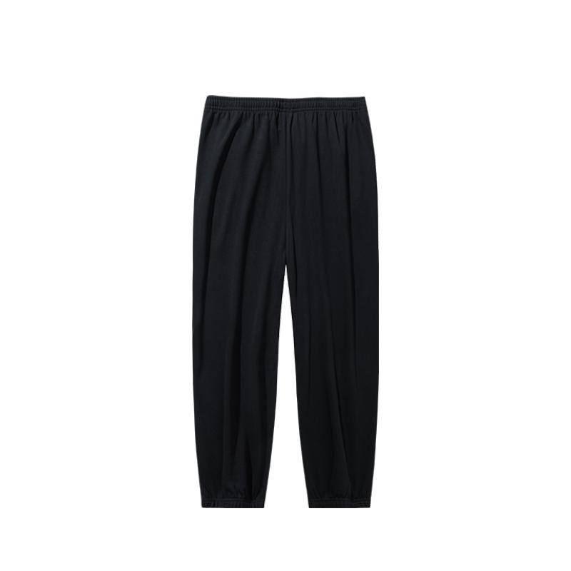 Anta Lifestyle Series Solid Color Loose Mid-Waist Cuffed Casual Pants Men Bottoms Black 952438302-3