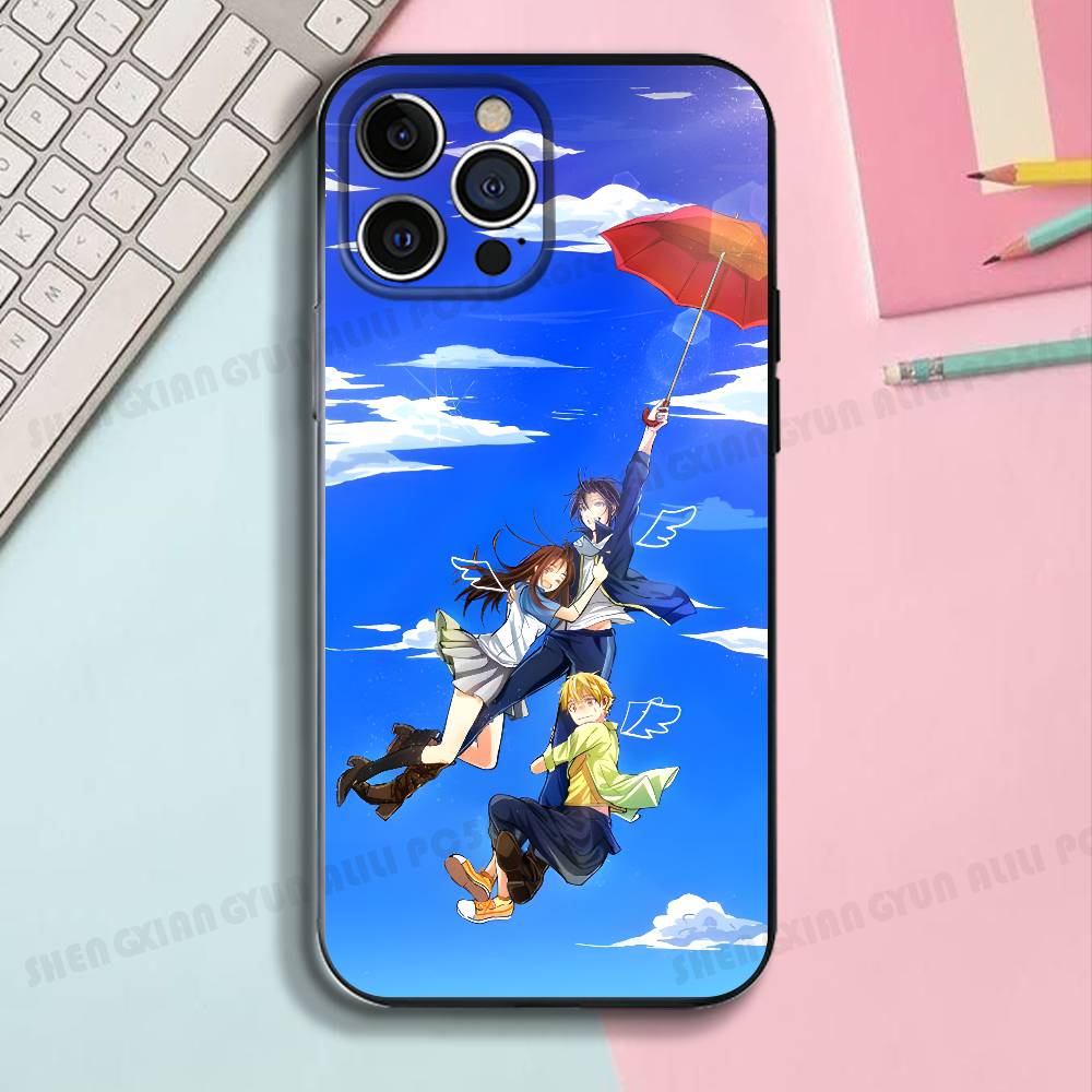 Аниме Y-Ято H-Хиёри Y-Юкине Черный Чехол для Телефона Для IPhone 17 16 15 14 13 12 13 12 11 Pro Max Plus X XR Силиконовый Мягкий Задний Чехол iPhone17pro