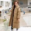 Long Puffer Jacket for Women Thicken Warm Quilted Hooded Coat Zip Up Full Length Down Coat Winter Outerwear