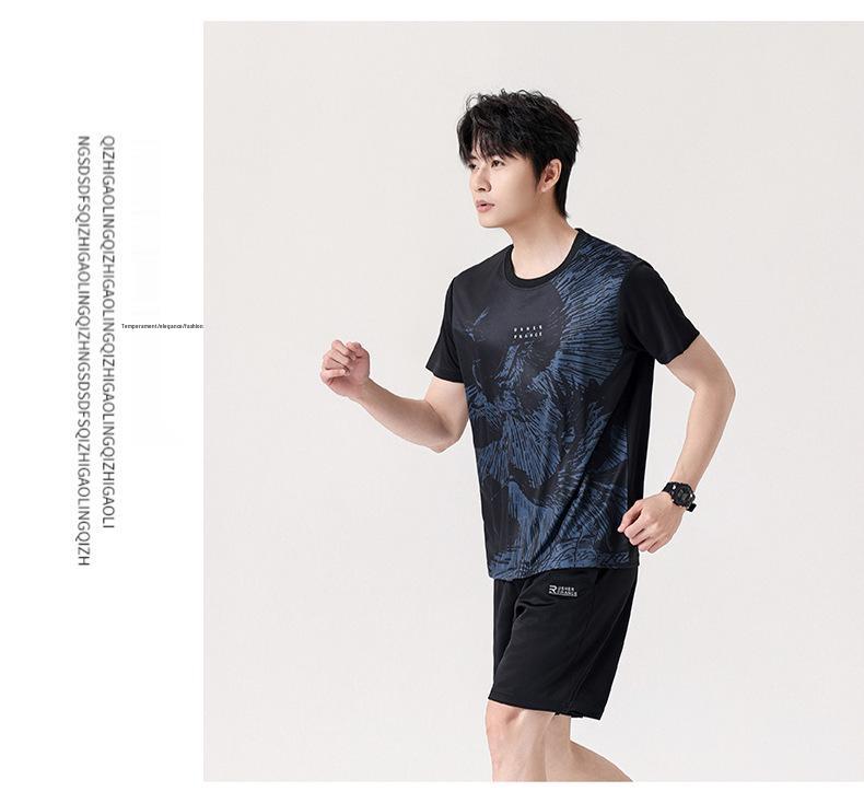 Unisex Quick-Dry Casual Summer Sportswear Set: Short Sleeve & Shorts for Football and Running