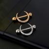 Sexy Nipple Ring Stainless Steel Zircon  Moon U-Shaped Barbell Nipple Ring