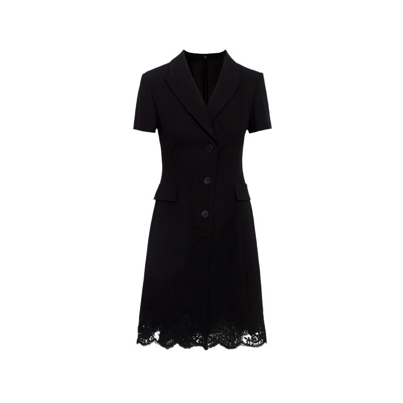 Langzi Acetate V-Neck Short Sleeve Suit Dress