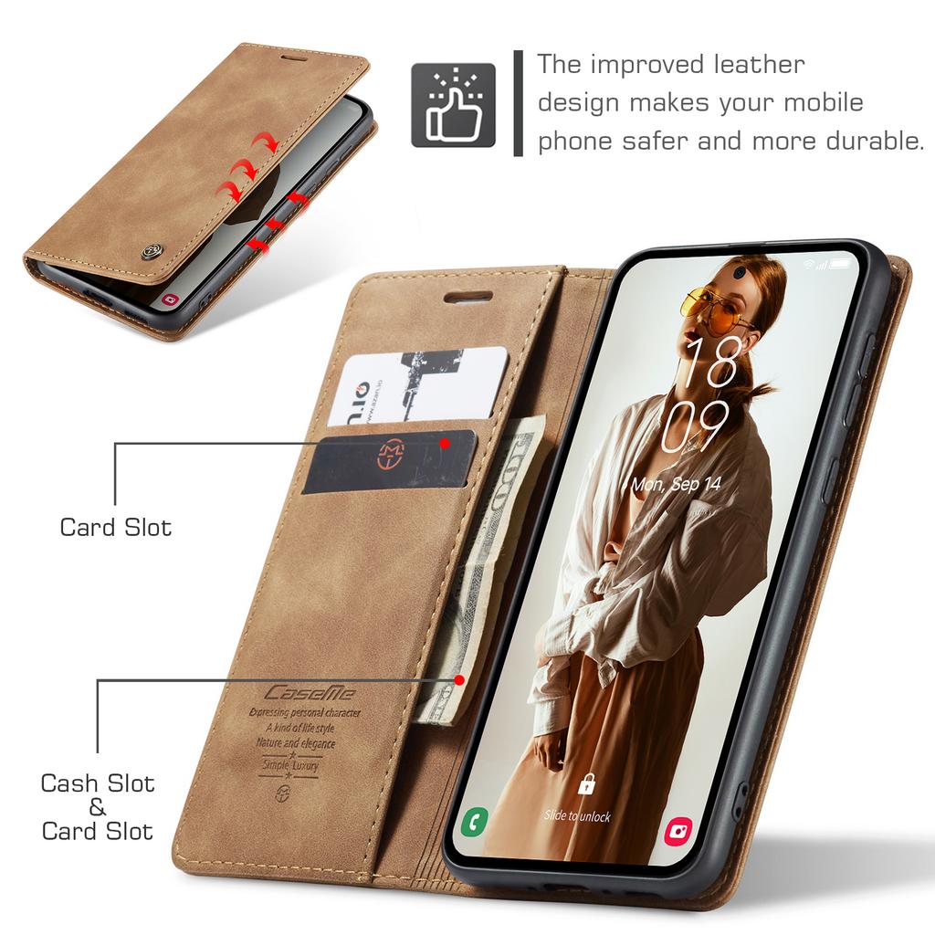 Luxury Retro Case for Samsung Galaxy A55 Multiple Card Slots Stand Function Phone Cover for Galaxy A56 5G Leather Wallet