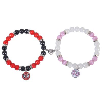Spider Kitty Cat Pendant Couple Bracelet, Crystal Cat Eye Stone Magnet Attraction Bracelet, Christmas Gift, Stocking Stuffers, Valentine's Day Gift