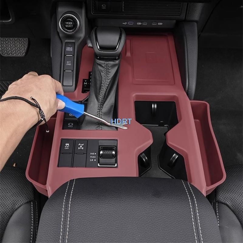 For Toyota Land Cruiser 250 LC250 Prado 2024 + Car Styling Center Console Front Water Cup Pad Gear Shift Storage Box Interior