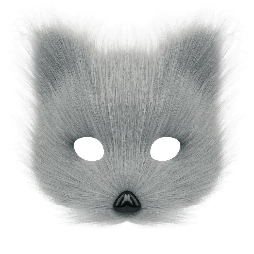 Halloween Cosplays Foxes Mask+Tail +Gloves Set Costume Accessorie Wolf Therian Theme Party Dress Up Props Costumes Accessories