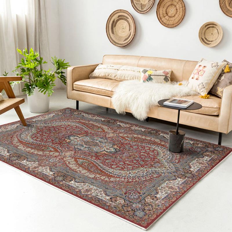 Retro Europäischer Teppich Wohnzimmer Große Fläche Dekoration Sofa Bereich Teppiche für Schlafzimmer Garderobe Rutschfeste Bodenmatten