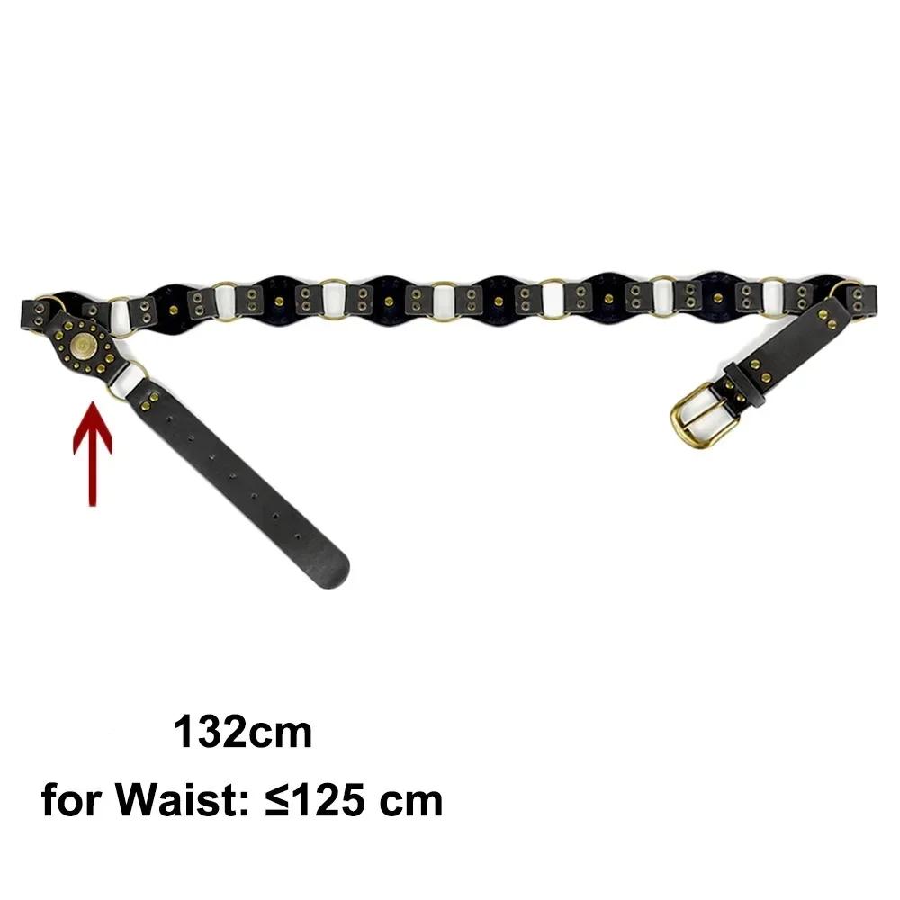 Grommet PU Leather Waist Belt Vintage Rivet Gothic Steampunk Waist Cinch Belt Wide y2k Waistband Female Jeans