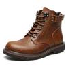2023 Men's British Plus Velvet Leather Martin Boots - Mid-Cut, Warm, Fashionable, Trendy, Casual Cotton Footwear