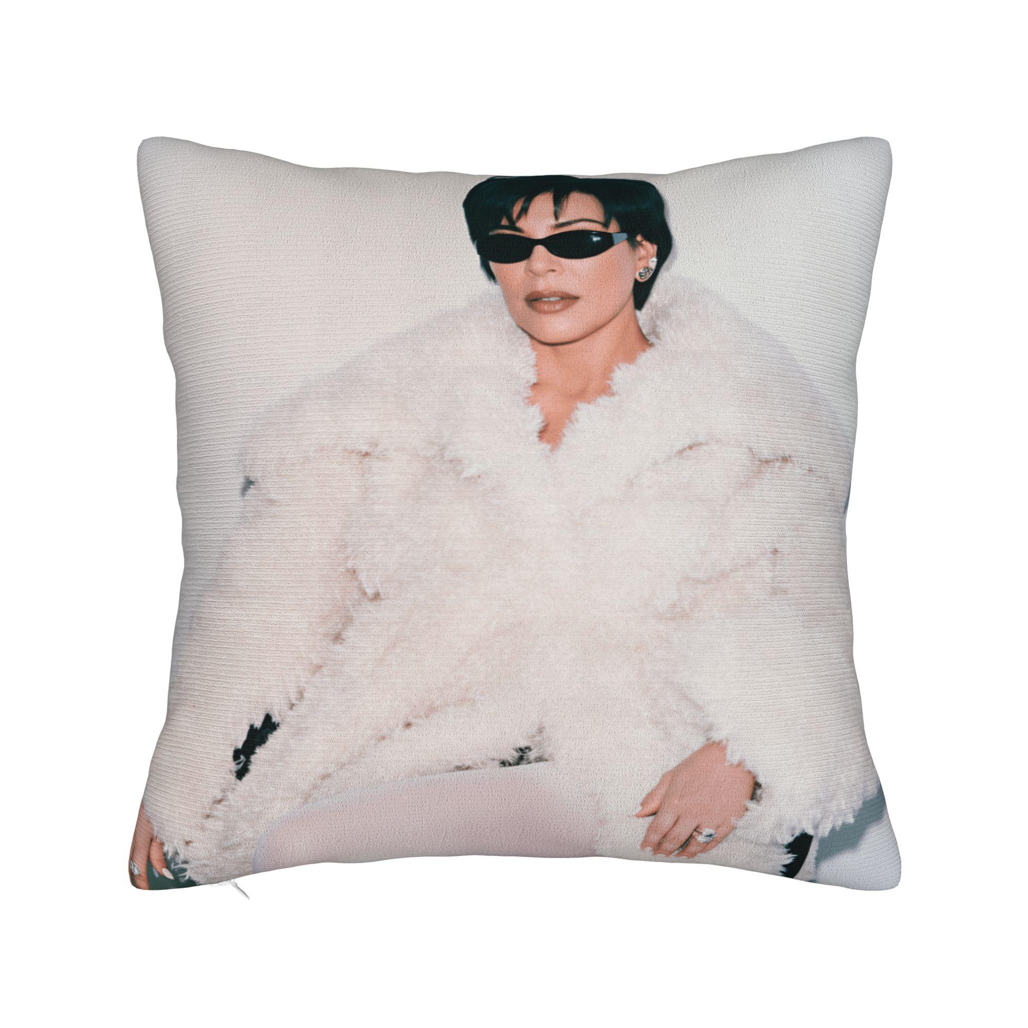Pillow Cover K-Kris Jenner Manifest Cute Funny Pillow Case For Office Car Home Decor Pillowcases Peach skin 18*18(CM)-1Pcs