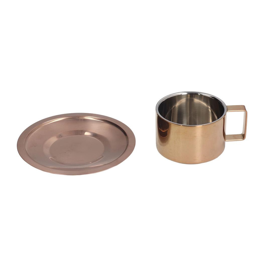 Kaffeetasse Schlicht Genial 304 Edelstahl Kaffeetassen-Set mit Kaffeeteller für Zuhause Outdoor
