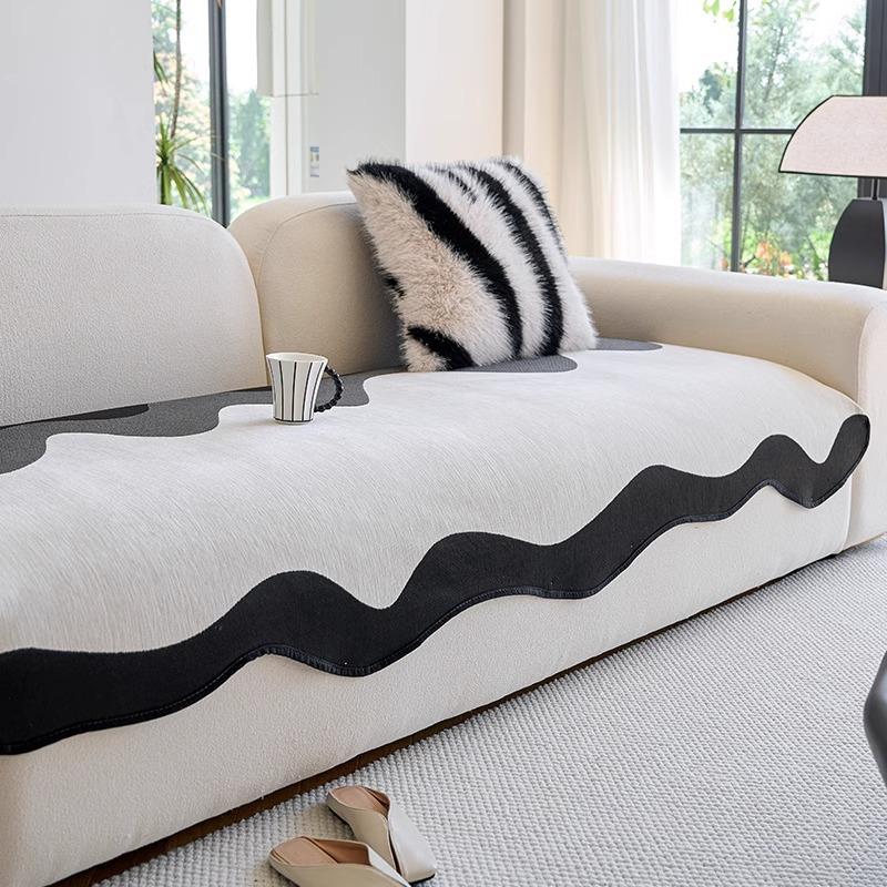 Irregular Special-Shaped Sofa Cushion, Universal Non-Slip Seat Cushion For All Seasons, High-End Four-Seater Straight-Row Leather Sofa Cover