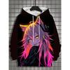 Herre Hoodie 3D Print nymphet Toppe Tegneseriepige Grafik Langærmet Hoodie Efterårsmode Herre Top Oversized Streetwear T-shirts