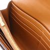 Celine Triomphe Large Flap Wallet Purse Tan Black PVC Women Used