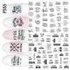 3D Super Thin Black Russia Letter Word Nail Stickers Adhesive Nail Art Decals Russian Cool Design