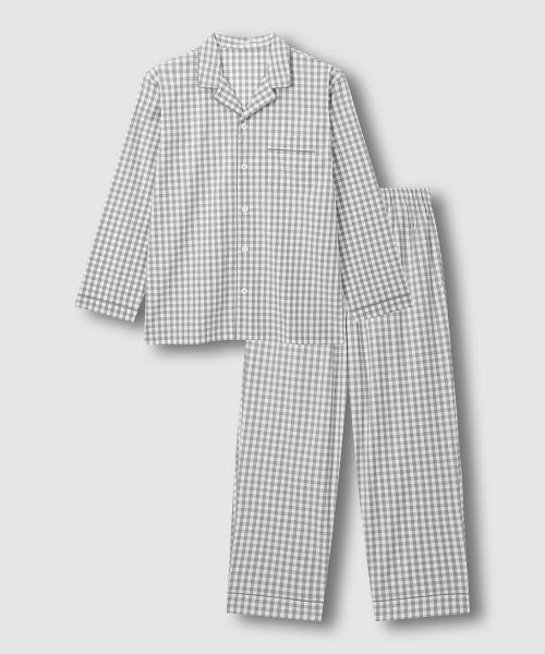 

[JAJU] Мужской хлопковый эластичный комплект пижамы полной длины [Отправка из Кореи] 100% Оригинал Light Grey - M