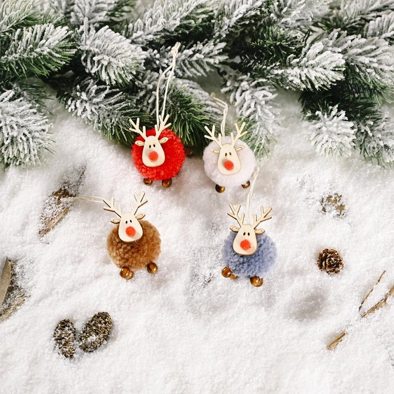 4Pcs Christmas Decoration, Felt Deer Pendant, Multi-colored Elk Pendant, Christmas Tree Pendant, Gifts for Friends and Children