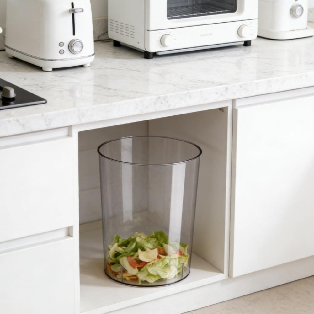 For Home Use Transparent Trash Bin Compact Trash Can For Small Spaces Waste Bin Home Storage Basket Plastic Construction